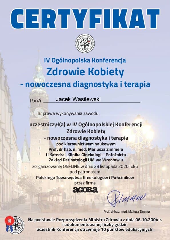 Certyfikat jakości usług medycznych. – Tczew