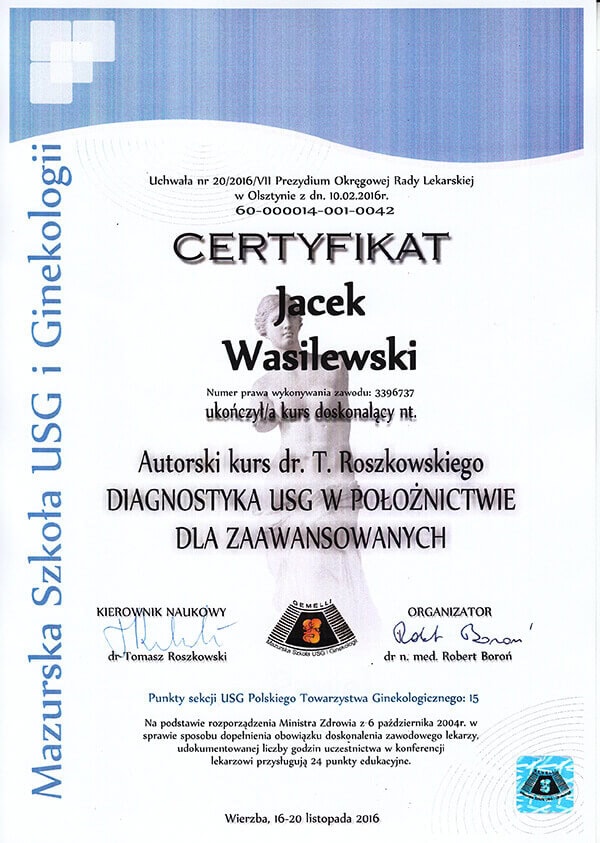 USG ginekologiczne w Tczewie - certyfikat i szkolenie. – Tczew